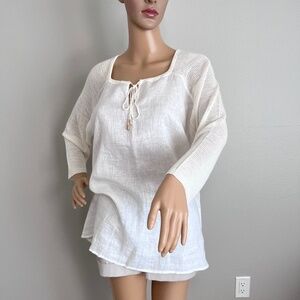 Calvin Klein Women’s White 3/4 Sleeve Tunic Top size XL